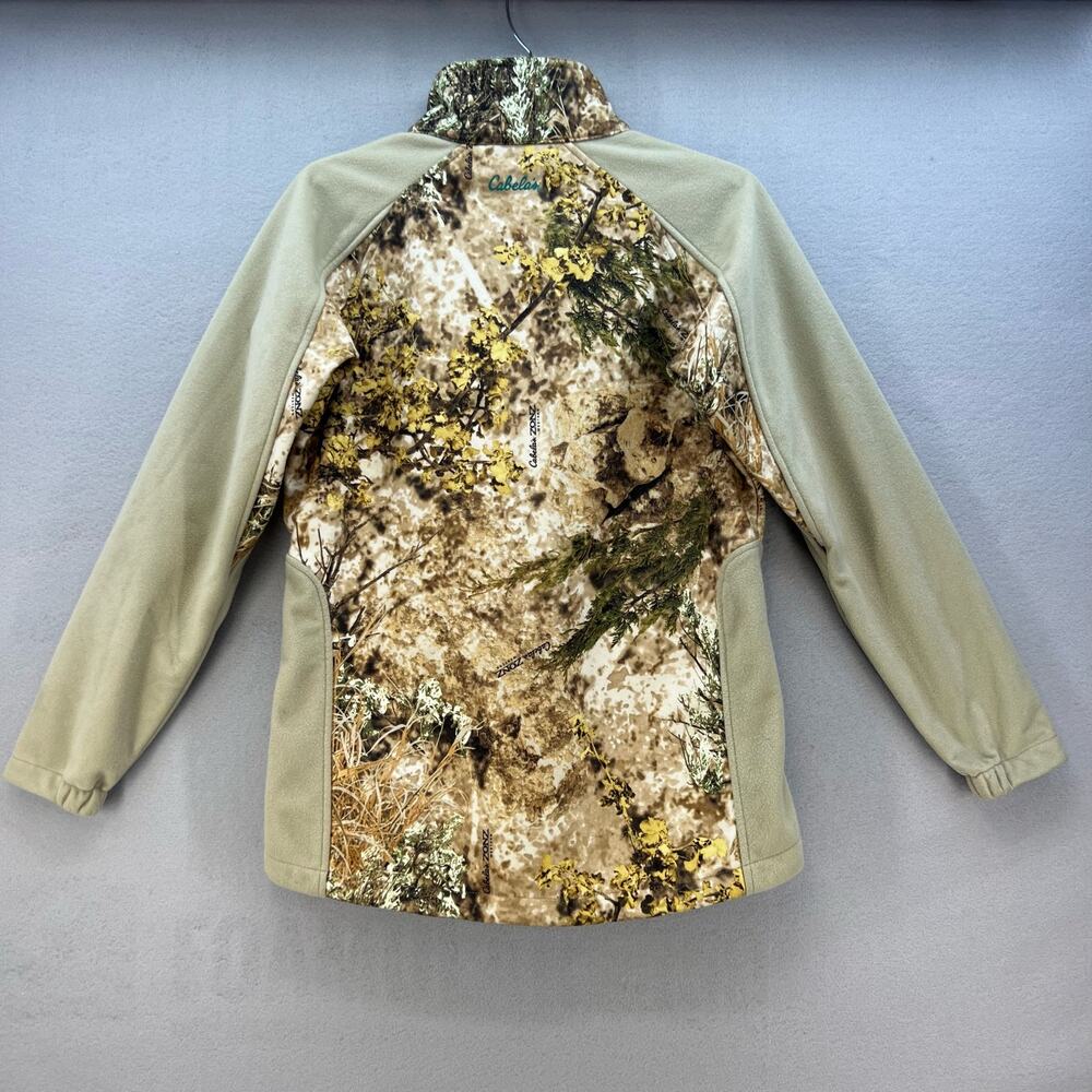 Cabela's Outfither Jacket Women's Small Brown Woodland Camo Softshell Hunting - Picture 3 of 15